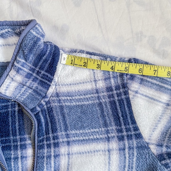 Abercrombie Plaid Quarter Zip Sherpa Sweater (Size: XS) - Picture 13 of 15